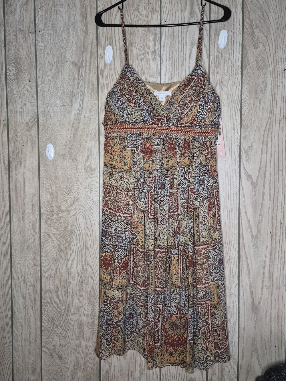 Dress Barn Brown Multi Patchwork Paisley Maxi Dress